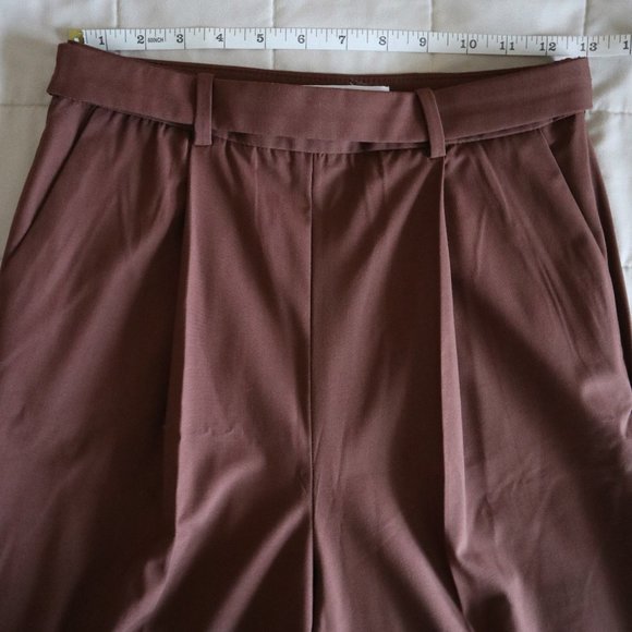 Brown Pleated Straight Leg Trouser Dress Pant NWOT - Picture 5 of 12